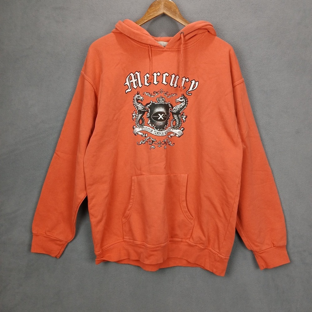 Visions Resort Wear Hoodie Men Large Orange Cotton Lined Mercury Statutum Tempus